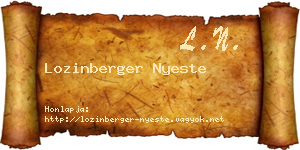 Lozinberger Nyeste névjegykártya